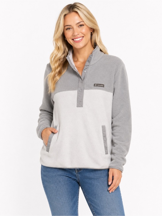 Columbia Jackets & Blazers - EUC Columbia Size‎ Medium Women's Two-Tone Gray Fleece Pullover
